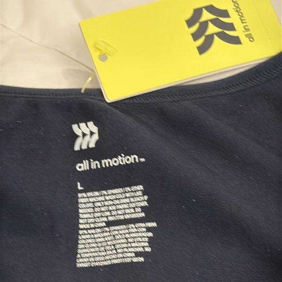 All in Motion Black Tank Top Blue Gray Cropped Top Large - Picture 4 of 8